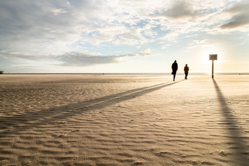 Community Walking on the Beach